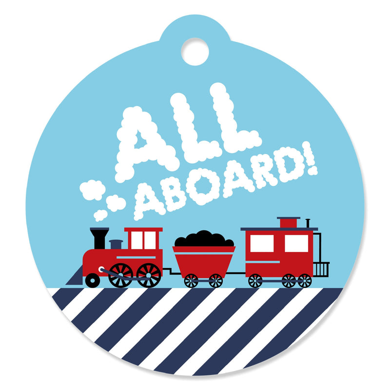 Railroad Party Crossing - Steam Train Birthday Party or Baby Shower Favor Gift Tags (Set of 20)