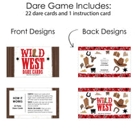 Western Hoedown - Wild West Cowboy Party Game Scratch Off Dare Cards - 22 Count