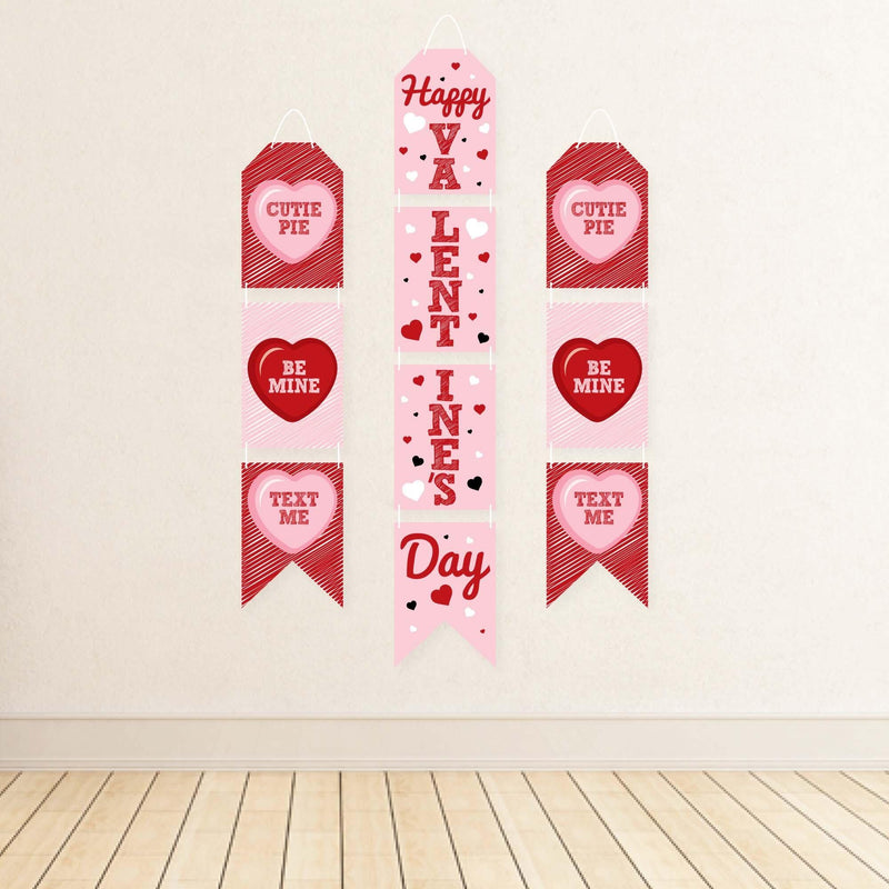 Conversation Hearts - Hanging Vertical Paper Door Banners - Valentine&