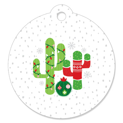 Merry Cactus - Christmas Cactus Party Favor Gift Tags (Set of 20)
