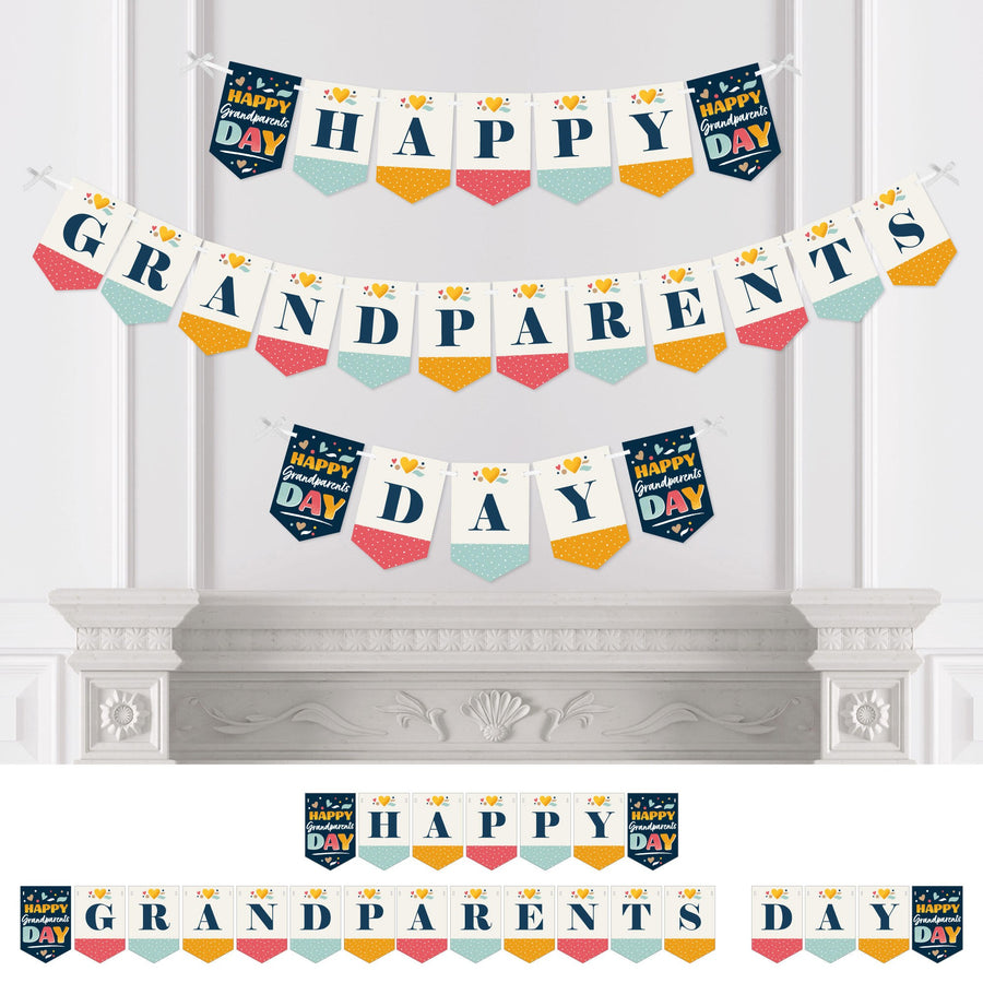 Happy Grandparents Day - Grandma & Grandpa Party Bunting Banner - Party Decorations - Happy Grandparents Day