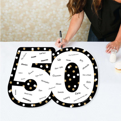 Adult 50th Birthday - Gold - Unique Alternative Guest Book - 50th Birthday Party Signature Mat