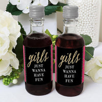 Girls Night Out - Mini Wine and Champagne Bottle Label Stickers - Bachelorette Party Favor Gift - For Women and Men - Set of 16