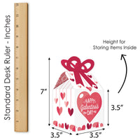Happy Galentine's Day - Square Favor Gift Boxes - Valentine's Day Party Bow Boxes - Set of 12
