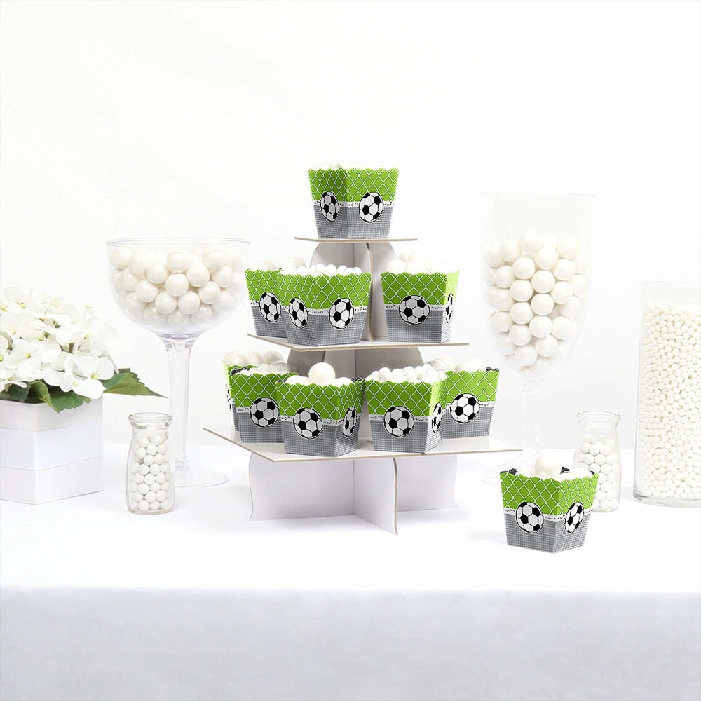 GOAAAL! - Soccer - Party Mini Favor Boxes - Baby Shower or Birthday Party Treat Candy Boxes - Set of 12