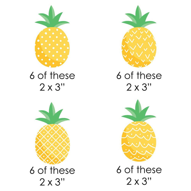 Tropical Pineapple - DIY Shaped Summer Party Cut-Outs - 24 ct