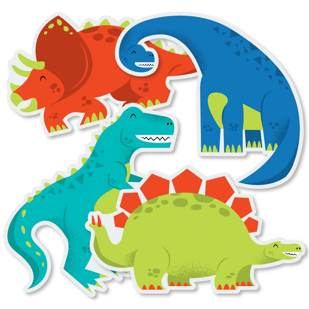 Roar Dinosaur - Trex, Triceratops, Stegosaurus and Brontosaurus Decorations DIY Dino Mite Baby Shower or Birthday Party Essentials - Set of 20