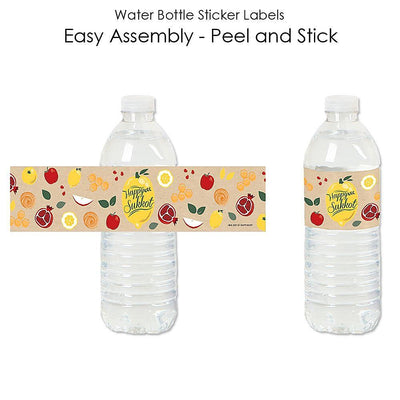 Sukkot - Sukkah Jewish Holiday Water Bottle Sticker Labels - Set of 20