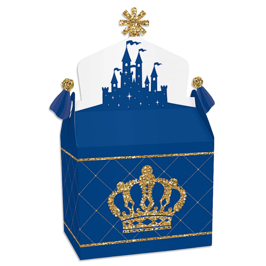 Royal Prince Charming - Treat Box Party Favors - Baby Shower or Birthday Party Goodie Gable Boxes - Set of 12