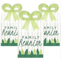Family Tree Reunion - Square Favor Gift Boxes - Family Gathering Party Bow Boxes - Set of 12