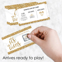 It's Twins - Gold Twins Baby Shower Game Scratch Off Cards - 22 Count