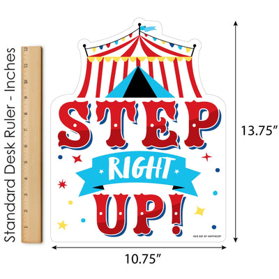 Carnival - Step Right Up Circus - Outdoor Lawn Sign - Carnival Themed Party Yard Sign - 1 Piece