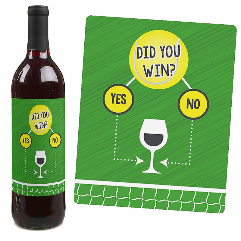 You Got Served - Tennis - Wine Bottle Gift Labels - Tennis Party Decorations for Women and Men - Wine Bottle Label Stickers - Set of 4