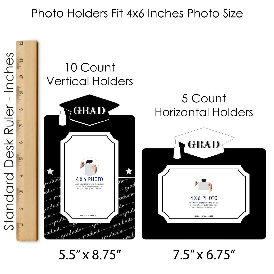 Graduation Cheers - Graduation Party Picture Centerpiece Sticks - Photo Table Toppers - 15 Pieces
