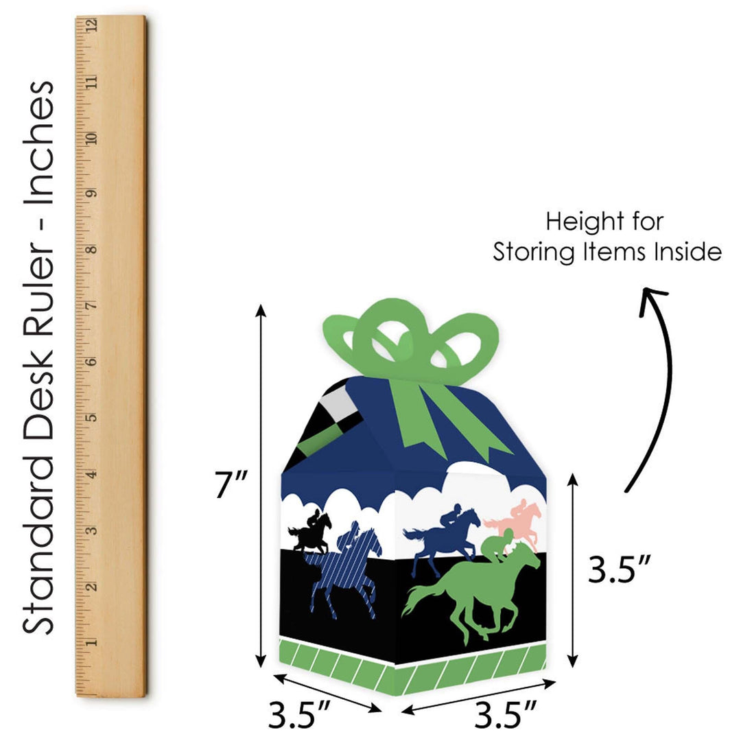Kentucky Horse Derby - Square Favor Gift Boxes - Horse Race Party Bow Boxes - Set of 12