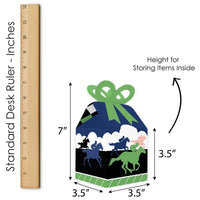 Kentucky Horse Derby - Square Favor Gift Boxes - Horse Race Party Bow Boxes - Set of 12
