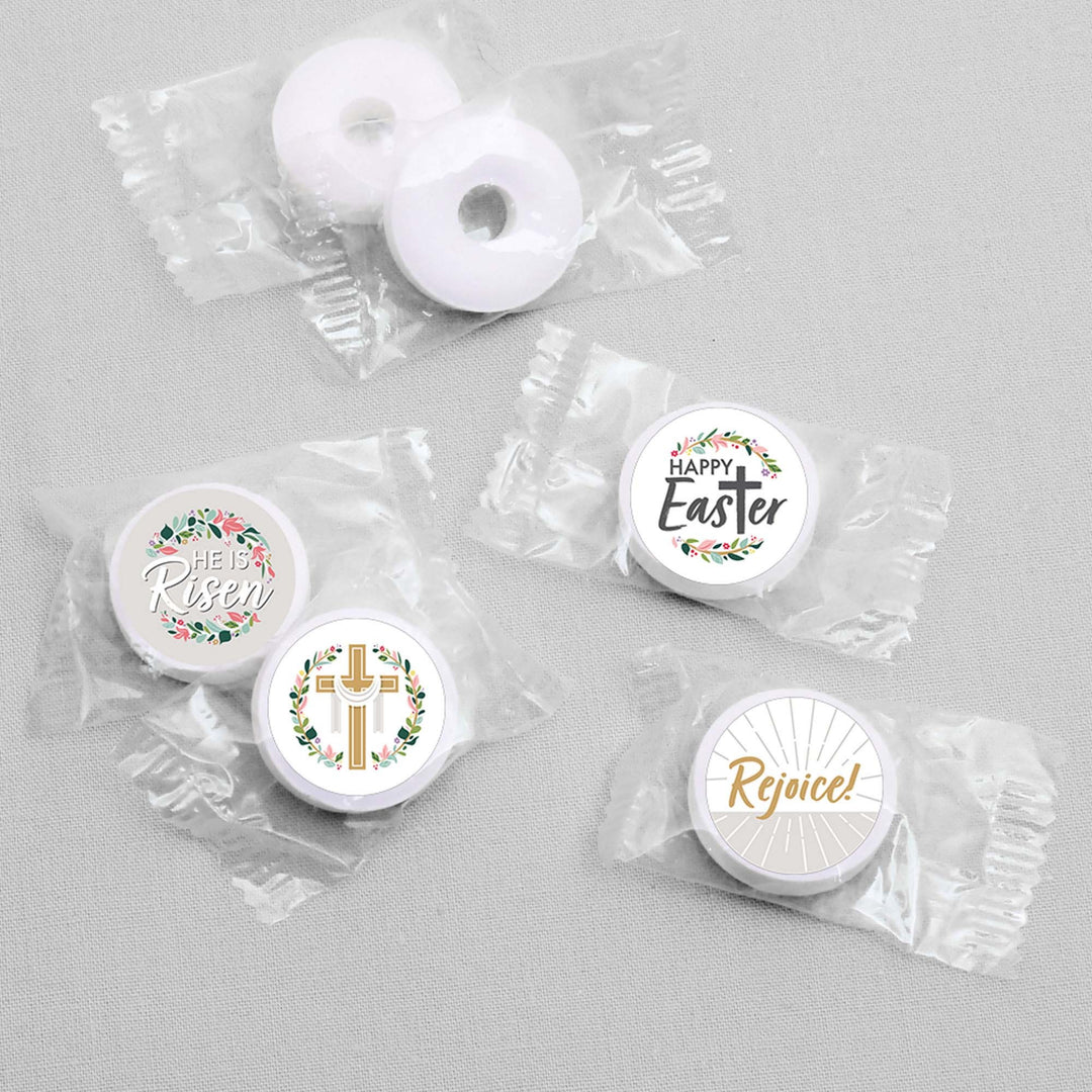 Religious Easter - Christian Holiday Party Round Candy Sticker Favors - Labels Fit Hershey's Kisses (1 sheet of 108)
