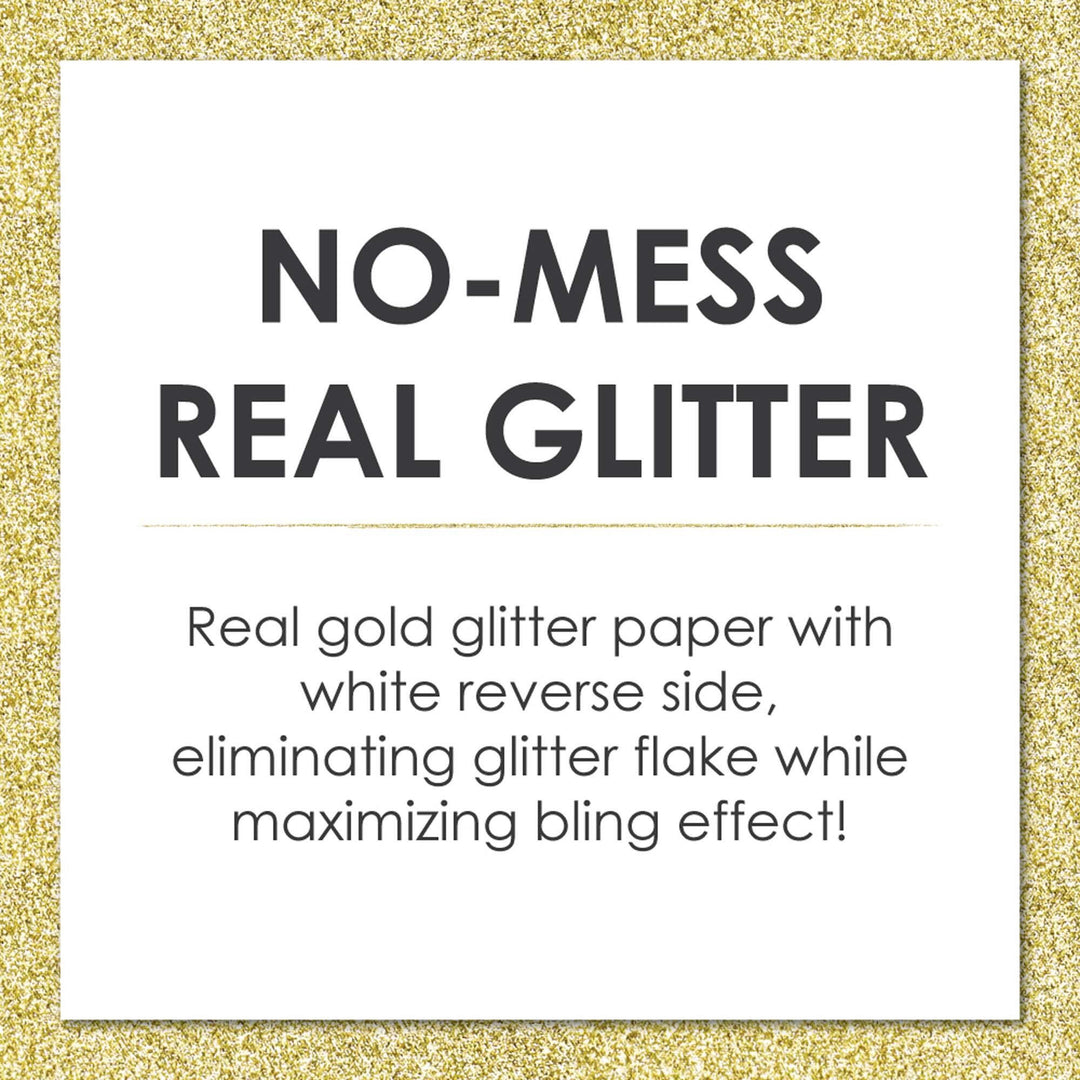 Gold Glitter Grad Cap - No-Mess Real Gold Glitter Cut-Outs - Graduation Party Confetti - Set of 24