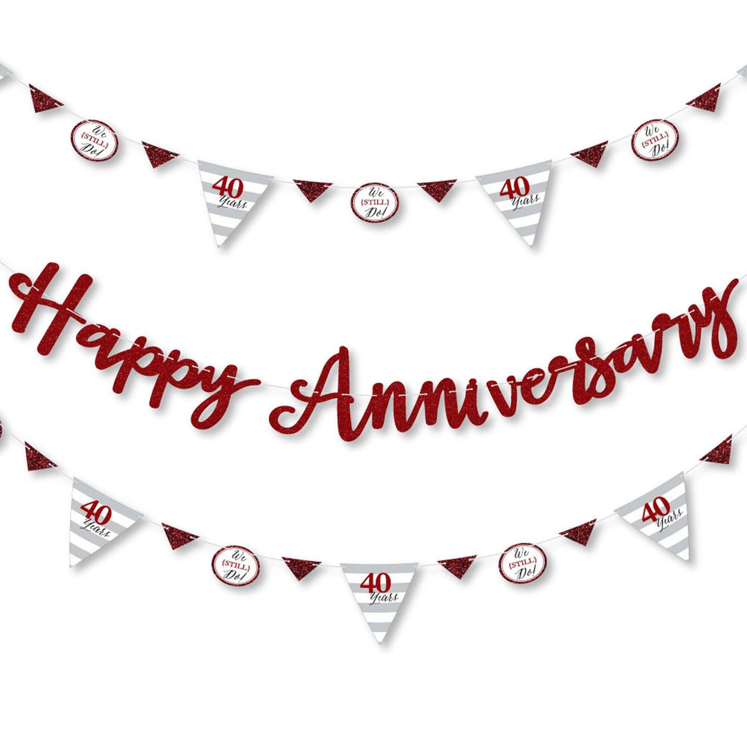 We Still Do - 40th Wedding Anniversary - Anniversary Party Letter Banner Decoration - 36 Banner Cutouts and Happy Anniversary Banner Letters