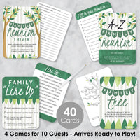 Family Tree Reunion - 4 Family Gathering Party Games - 10 Cards Each - Gamerific Bundle