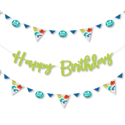 Roar Dinosaur - Dino Mite T-Rex Birthday Party Letter Banner Decoration - 36 Banner Cutouts and Happy Birthday Banner Letters