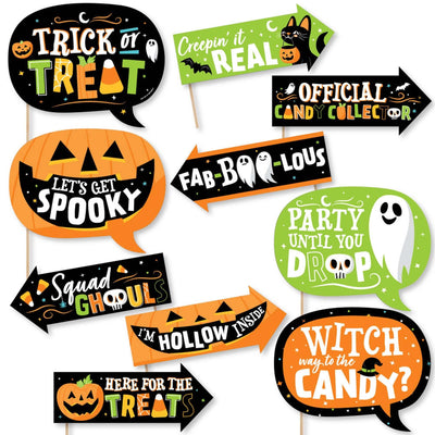 Funny Jack-O'-Lantern Halloween - Kids Halloween Party Photo Booth Props Kit - 10 Piece