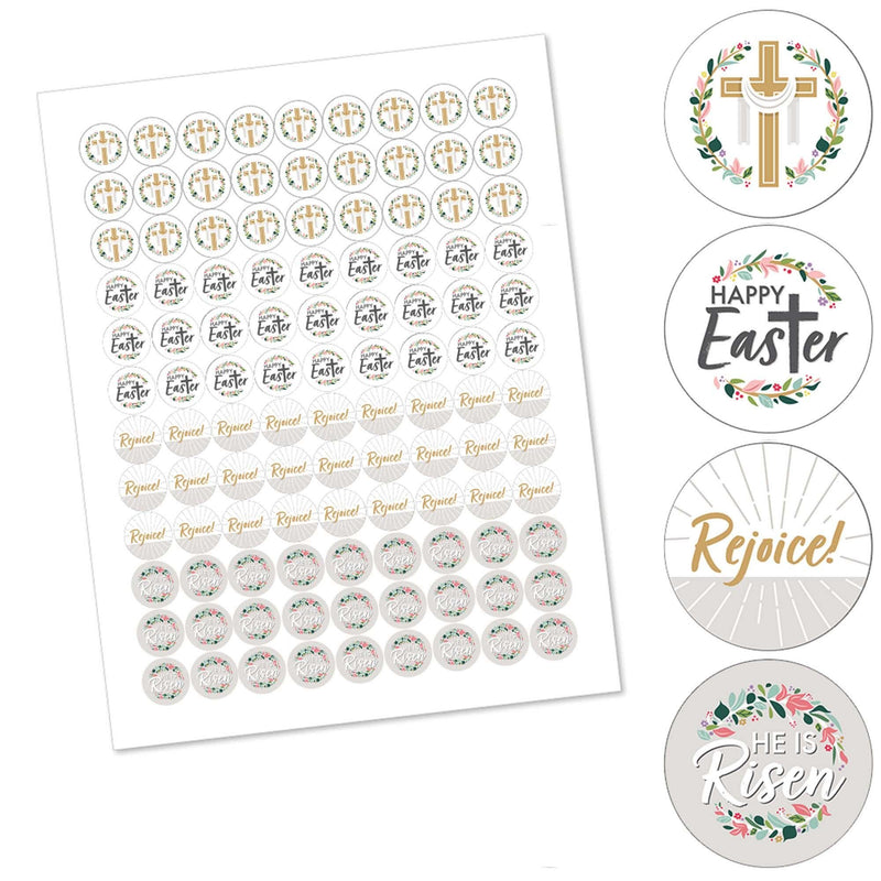 Religious Easter - Christian Holiday Party Round Candy Sticker Favors - Labels Fit Hershey&