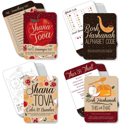 Rosh Hashanah - 4 Jewish New Year Party Games - 10 Cards Each - Gamerific Bundle
