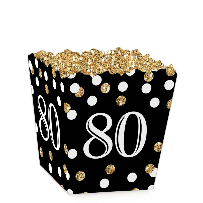 Adult 80th Birthday - Gold - Party Mini Favor Boxes - Birthday Party Treat Candy Boxes - Set of 12