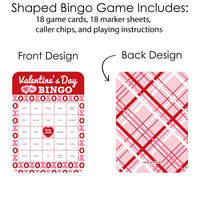 Conversation Hearts - Bingo Cards and Markers - Valentine's Day Party Bingo Game - Set of 18