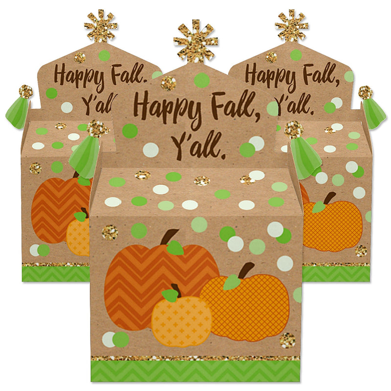 Pumpkin Patch - Treat Box Party Favors - Fall, Halloween or Thanksgiving Party Goodie Gable Boxes - Set of 12