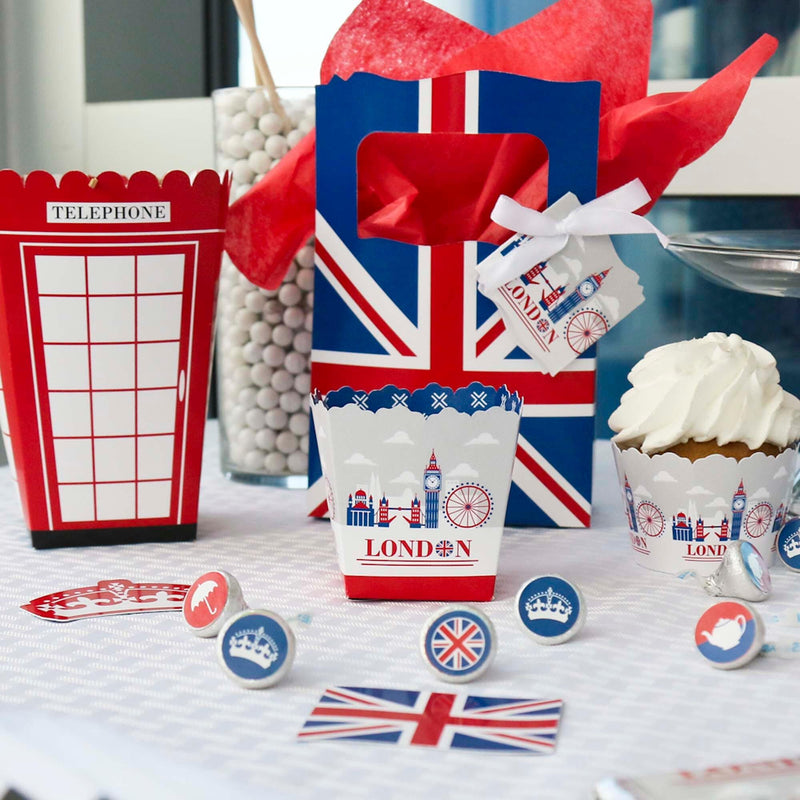 Cheerio, London - Party Mini Favor Boxes - British UK Party Treat Candy Boxes - Set of 12
