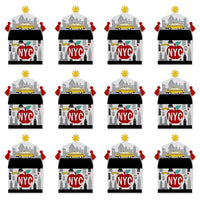 NYC Cityscape - Treat Box Party Favors - New York City Party Goodie Gable Boxes - Set of 12