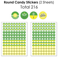 You Got Served - Tennis - Mini Candy Bar Wrappers, Round Candy Stickers and Circle Stickers - Baby Shower or Tennis Ball Birthday Party Candy Favor Sticker Kit - 304 Pieces