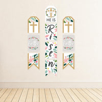 Religious Easter - Hanging Vertical Paper Door Banners - Christian Holiday Party Wall Decoration Kit - Indoor Door Decor