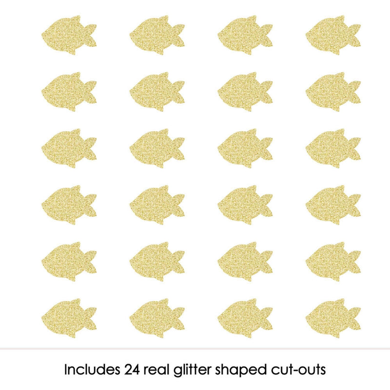 Gold Glitter Fish - No-Mess Real Gold Glitter Cut-Outs - Let&