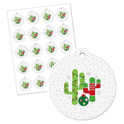 Merry Cactus - Christmas Cactus Party Favor Gift Tags (Set of 20)