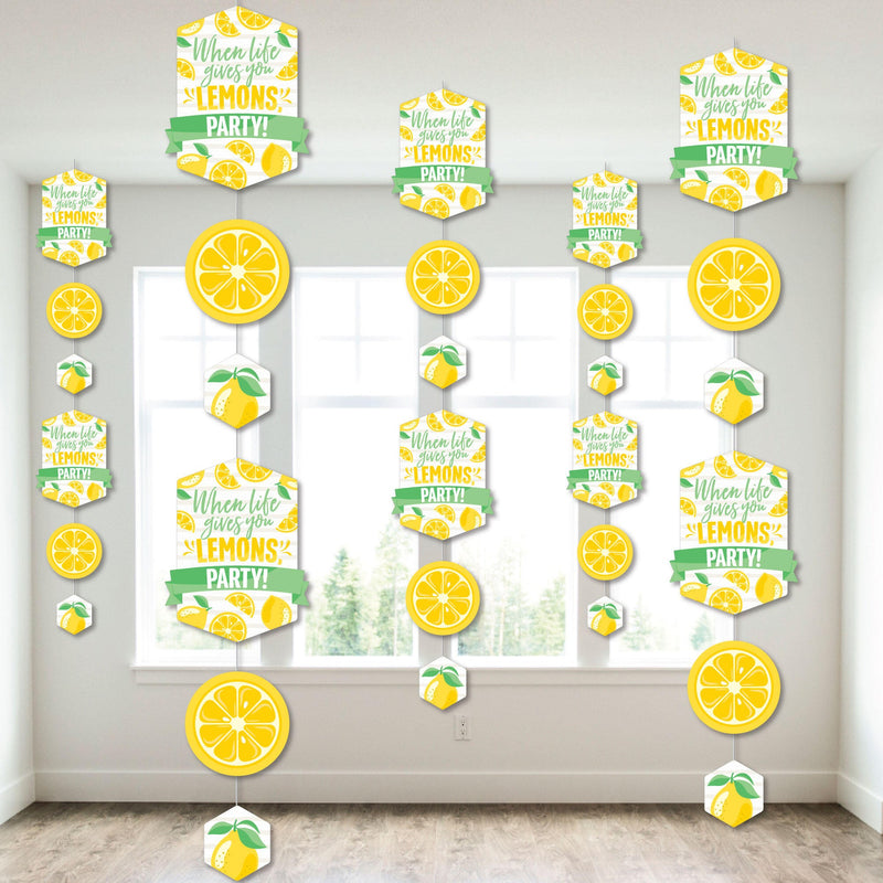 So Fresh - Lemon - Citrus Lemonade Party DIY Dangler Backdrop - Hanging Vertical Decorations - 30 Pieces