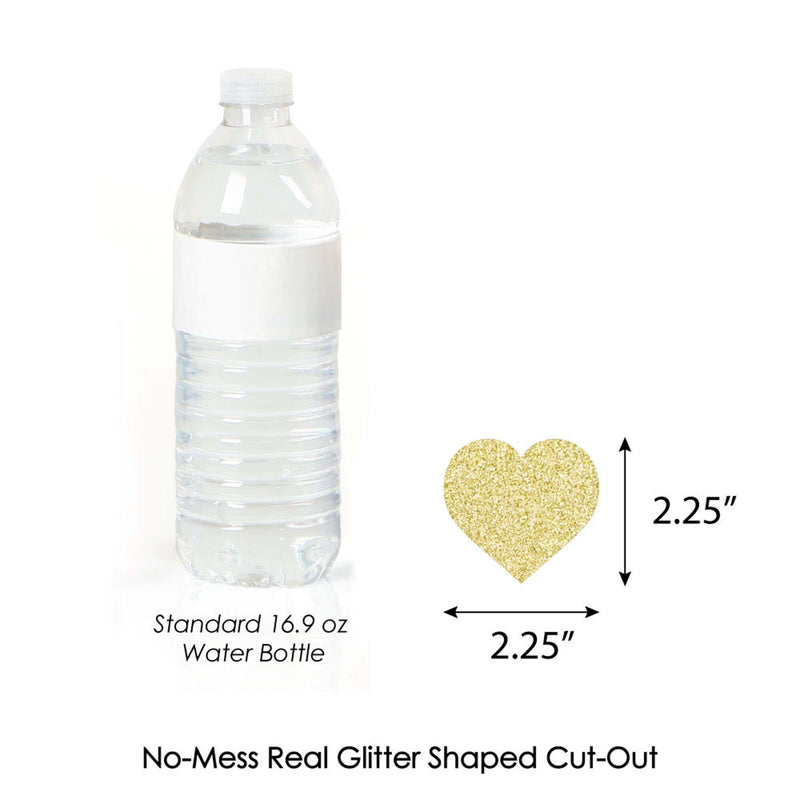 Gold Glitter Hearts - No-Mess Real Gold Glitter Cut-Outs - Valentine&