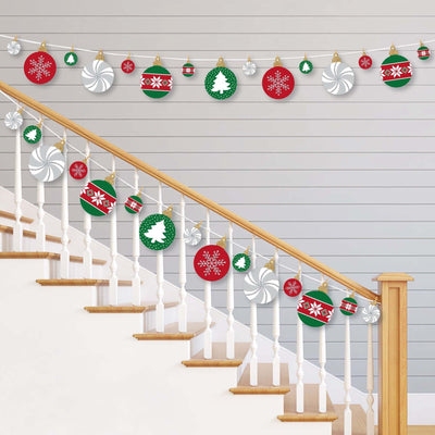 Ornaments - Holiday and Christmas Party DIY Decorations - Clothespin Garland Banner - 44 Pieces