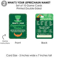 St. Patrick's Day - 4 Saint Patty's Day Party Games - 10 Cards Each - Photo Scavenger Hunt, What's Your Leprechaun Name, A-Z, Alphabet Code - Gamerific Bundle