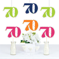 70th Birthday - Cheerful Happy Birthday - Decorations DIY Colorful Seventieth Birthday Party Essentials - Set of 20