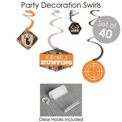 Gone Hunting - Deer Hunting Camo Baby Shower or Birthday Party Supplies - Banner Decoration Kit - Fundle Bundle