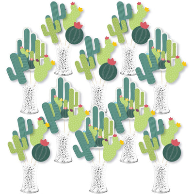 Prickly Cactus Party - Fiesta Party Centerpiece Sticks - Showstopper Table Toppers - 35 Pieces