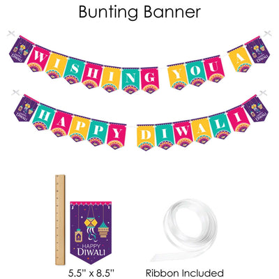 Happy Diwali - Festival of Lights Party Supplies - Banner Decoration Kit - Fundle Bundle