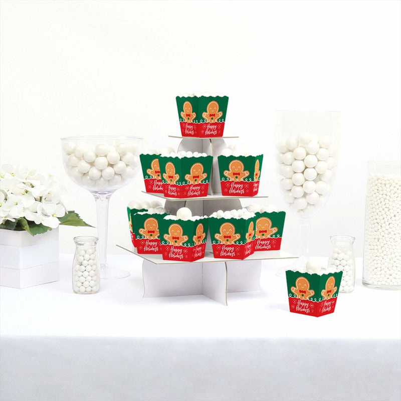 Gingerbread Christmas - Party Mini Favor Boxes - Gingerbread Man Holiday Party Treat Candy Boxes - Set of 12