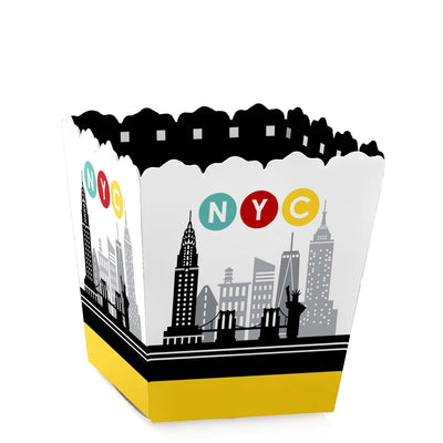 NYC Cityscape - Party Mini Favor Boxes - New York City Party Treat Candy Boxes - Set of 12