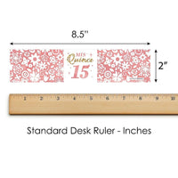 Mis Quince Anos - Quinceanera Sweet 15 Birthday Party Water Bottle Sticker Labels - Set of 20