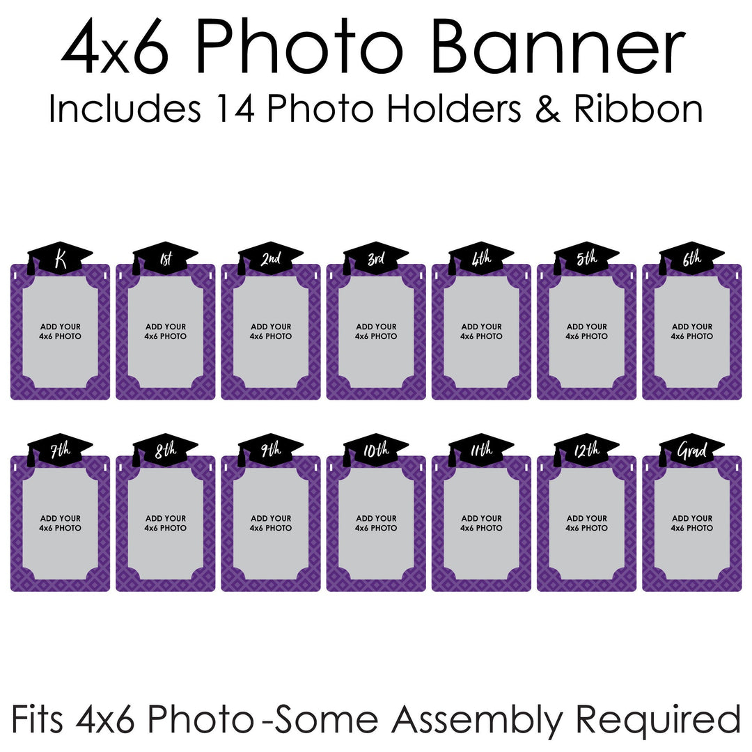 Purple Grad - Best is Yet to Come - DIY Purple Graduation Party Decor - K-12 School Picture Display - Photo Banner