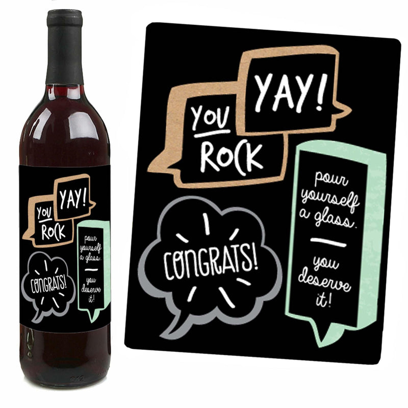 Best Day Ever - Congratulations Decorations for Women and Men - Wine Bottle Labels - Set of 4